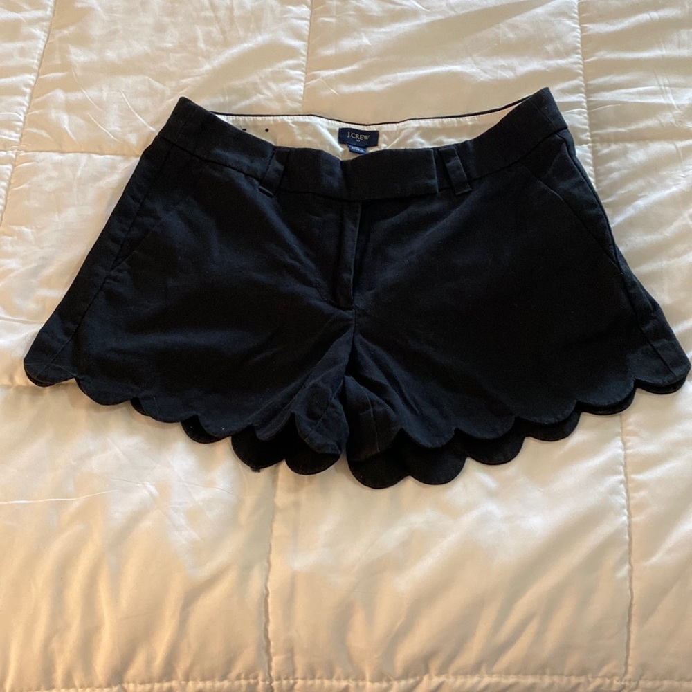 Black scalloped shorts